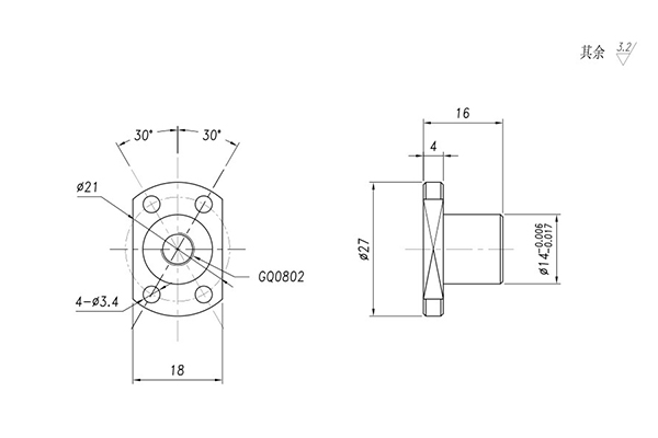 0802 ball screw nut