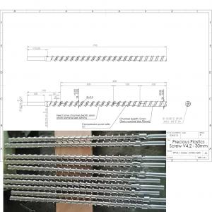 Precious Plastic design 30mm diameter extrusion screw