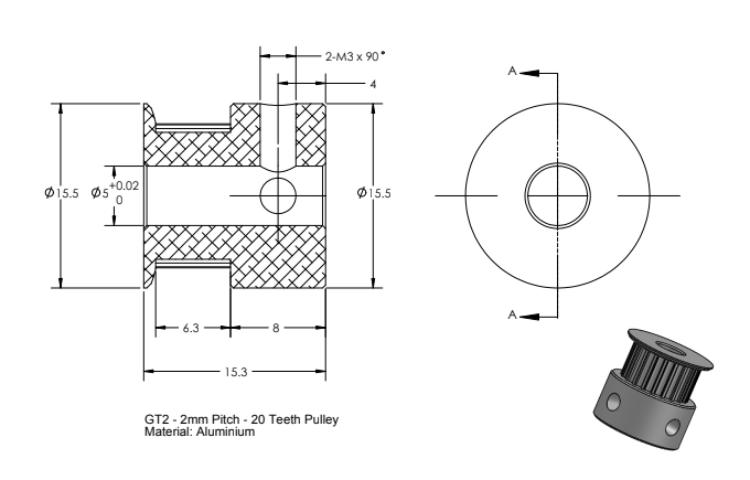 CoreXY Pulley 20T