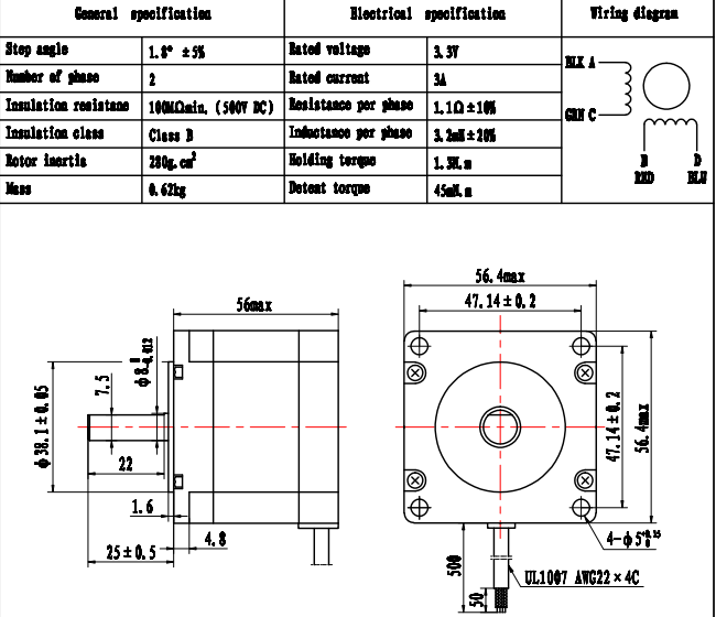 8mm shaft nema23 motor