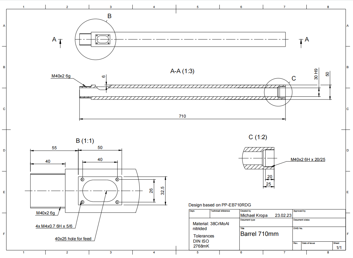 extrusion screw tube