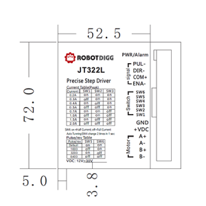 JT322AN Analog, JT322 or JT322L pulse n direction Stepper Driver