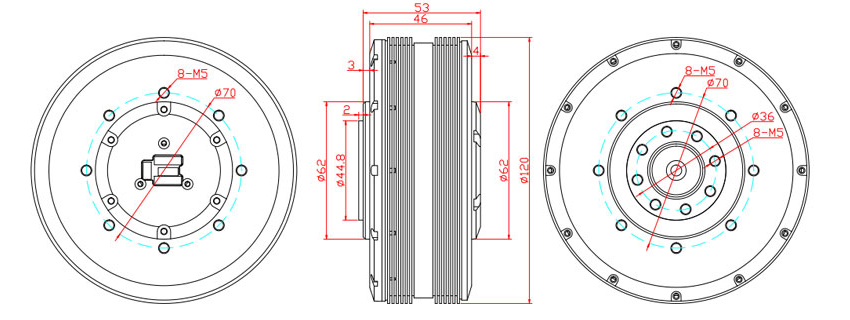 HT1225 Gimbal Motor Dimension