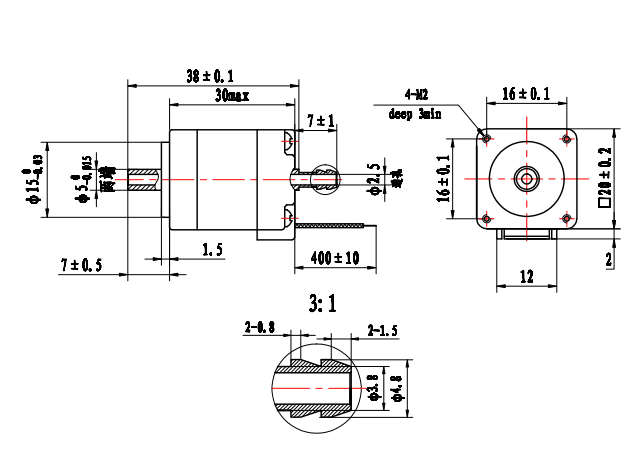 nipple end hollow shaft stepper